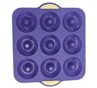 OEBUAFI Ensemble de Moules à Donuts en Silicone, 9 Cavités, sans BPA, Poêle à Donuts Antiadhésive, Flexible, à Dégagement Facile, pour Gâteaux, Muffins, Bagels (bleu royal)