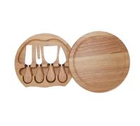 OEBUAFI Ensemble de Planches à Fromage élégantes, Planche à Charcuterie en Bois D'hévéa avec 4 Outils de en Acier Inoxydable pour Recevoir des Fêtes