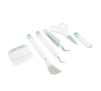 OEBUAFI Ensemble D'outils de Désherbage en Vinyle, Outil de Désherbage pour Vinyle, Ensemble de 5 Pièces avec Ciseaux à Micro Pointe, Grattoir en Métal pour la Coupe Artisanale, Papier