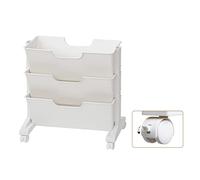 OEBUAFI Étagère de Rangement Blanche Roulante, 3 Couches de capacité, Roue Universelle de Verrouillage, Matière Plastique pour Bureau D'étude, Salle de Conférence à Domicile