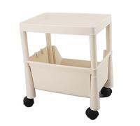 OEBUAFI Étagère de Rangement, Organisateur Durable et Inodore, pour Buanderie, Chambre à Coucher, Bureau, Beau Design (2 Couches avec Roue)