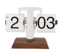 OEBUAFI Horloge de Bureau Rétro à Rabat, Design Mécanique Brillant pour Salon, Bureau, Décoration Scolaire, 8,07x6,26 Pouces (White)