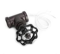 OEBUAFI Interrupteur de Lampe Style Steampunk 1/2in Noir avec Fil Blanc, Vanne D Arrêt pour Luminaires, Valve Marche Arrêt, Valve D for Appareils éclairage