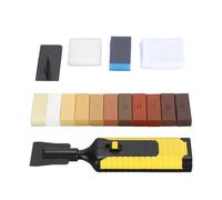 OEBUAFI Kit de Réparation de Parquet en Bois stratifié, Vinyle, Meubles en Bois Dur, Kit de Réparation de Rayures, 11 Couleurs, Bâtons de Cire avec Stylo Chauffant pour Fissures, Trous,