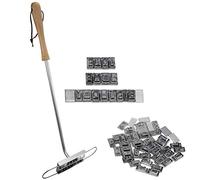 OEBUAFI Kits de Fer à Marquer pour Barbecue, Ensemble D'outils pour la Viande, Bricolage avec 55 Lettres et Espaces Modifiables pour Personnaliser Les Steaks, Les Hamburgers et Le Poulet (Couleur