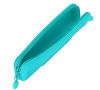 OEBUAFI Mini Sac de Rangement en Silicone pour Stylos, Matériau Doux et Imperméable, Pochette à Crayons Compacte en Silicone, 20x4,9x2,5 Cm pour Fournitures Cosmétiques de Voyage (Vert (Petit))