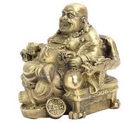 OEBUAFI Ornement de Bouddha Maitreya en Laiton, Figurine Feng Shui | Laiton Fait Main, Statue de 2,95 Pouces, Porte Bonheur pour Décoration de la Maison, Symbole de Collection