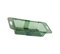 OEBUAFI Passoire sur L'évier, Passoire Rétractable à Vidange Rapide pour la Cuisine, Conception en PET Durable (verte transparente avec design)