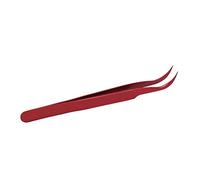 OEBUAFI Pince à épiler, Embout incurvé en Aluminium (rouge) | Pointe fine, Antimagnétique, Matériau durable, Pratique pour l\'entretien de l\'électronique, Idéal pour les travaux de