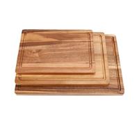 OEBUAFI Planches de Charcuterie en Bois Massif, Lot de 3 avec Support en | Construction en Bois Massif, Plusieurs Tailles pour Couper et Servir, Support de Rangement Pratique, Décor de Cuisine élégant