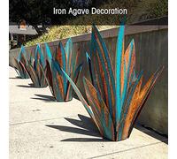 OEBUAFI Plante D'Agave Décoration, Feuilles en Fer de Haute Qualité (Blue | Utilisation intérieure et extérieure, aspect réaliste, matériaux résistants aux intempéries