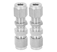 OEBUAFI Raccord de Cloison à Compression de Haute qualité, 2 Pièces, Double Virole en Acier Inoxydable pour une Installation Sécurisée de Tuyaux D'eau, de Gaz et de Mazout (F6)