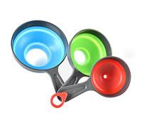 OEBUAFI Set de Entonnoirs Pliables en Silicone, Design Détachable | 3 pièces, silicone écologique, conception à large bouche, poignée lisse, facile à ranger