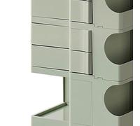 OEBUAFI Table de Nuit Roulante avec Tiroir Rotatif à 3 Niveaux, Plastique | Pour Chambre Bureau Chevet, capacité de Charge de 15 Kg, Encombrement Compact, Convient aux Bouteilles D’eau, Roulettes