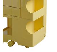 OEBUAFI Table de Nuit Roulante avec Tiroir Rotatif à 3 Niveaux, Plastique | Pour Chambre Bureau Chevet, capacité de Charge de 15 Kg, Encombrement Compact, Convient aux Bouteilles D’eau, Roulettes