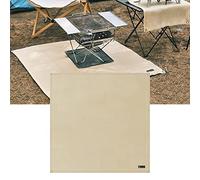 OEBUAFI Tapis de Protection pour Feu, 39 X 39cm Fibre de Verre Résistante | Protège le Pont et le Patio des Braises, de L'huile et de la Sauce, Design Découpable pour Grills de Camping et Foyers