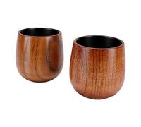 OEBUAFI Tasses à thé en Bois 2 Pièces, Faites Main en Bois Massif carbonisé | Construction en Bois, Finition Résistante à la Chaleur, Facile à Nettoyer, Tasses à café pour thé Vin Whisky, Service de