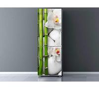 Oedim Stickers Autocollants Vinyle adhésif Muraux Frigo Motif Divers Branche Bambou Pierre Blanches Fleurs Lotus Zen SPA 200 x 60 cm | Déco Meuble et réfrigérateur Cuisine Etiquette Décorative | …