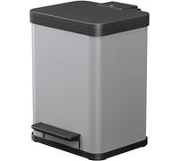 Öko duo Plus M : séparateur de déchets de 2 compartiments, autonome, de 2 x 9 litres, en tôle d'acier. Système de tri des déchets avec couvercles à fermeture douce. Double poubelle pour la cuisine. Ar