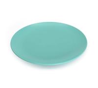 Ökolution Lot de 8 assiettes réutilisables de 22,7 cm de diamètre - En plastique durable - Rondes - Bleu pétrole - RPET - En plastique recyclé