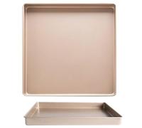 OELZWVN 11in Plaque Patisserie, Plaque de Cuisson, Carré Doré Plaque de Cuisson Antiadhésive, 28 x 28 x 3,6 cm Plaque Patisserie Pour Four, Pain, Pizza, Outils de Cuisson