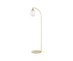 Örsjö Belysning Lampadaire Hobo laiton brut. verre opale soufflé à la bouche