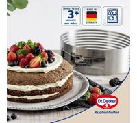 Oetker Ø 26 - 28 avec couteau à gâteau, accessoire de pâtisserie de haute qualité pour couper les fonds de tarte, fonds de tarte réguliers grâce aux rails de guidage, accessoire de pâtisserie durable 