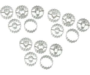 Oetker 15 Mini-Linzer Set d'emporte-pièces, emporte-pièces pour Noël, emporte-pièces de haute qualité pour biscuits, gâteaux et fondant, motifs variés (couleur : argent), quantité : 1 x 15er Set