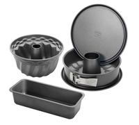 Oetker BACK-HARMONIE, moule démontable (fond plat et fond tubulaire), moule à manqué et moule à kouglof, moules à gâteaux avec revêtement anti-adhésif renforcé en céramique,(Couleur : Gris) Quantité :