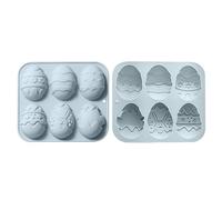 Oeuf de Pâques 3D 6 cavités Pâques chocolat silicone lapin oeuf plateau antiadhésif cuisson pour gâteaux et desserts au chocolat de Pâques 061147