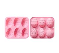 Oeuf de Pâques 3D 6 cavités Pâques chocolat silicone lapin oeuf plateau antiadhésif cuisson pour gâteaux et desserts au chocolat de Pâques 061147