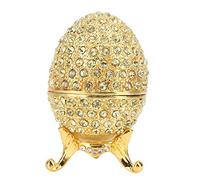 Oeuf Fabergé, œuf de Pâques émaillé luxueux et élégant, boîte à bijoux décorative pour rangement sécurisé, for collectionneurs, amateurs d’art décoratif, cadeaux de fête ou décoration intérieure