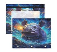 Oeuvre Bleue Bison Trousses à Crayons Transparentes pour Chevet,Compatibles avec les Classeurs à 3 Anneaux(2 Pack)