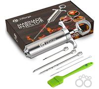 Ofargo Seringue alimentaire, seringue viande avec 3 Aiguilles, injecteur de marinade pour Boeuf, Poulet, pâtisseries, BBQ; seringue à marinade capacité de 60 ml/2 oz; Comprend une brosse de graissage