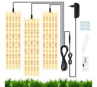 OFFCUP 20W Lampe de Croissance LED, 3pcs Plante Spectre Complet, Horticole Avec Minuterie 3/6/12H, Culture 270 LED Pour Plantes d'Intérieur Semis Serre Étagères de Culture