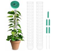 OFFCUP 2pcs Tuteur Plantes, Monstera Poteau de Plantes Grimpante Tuteur | Empilable Tuteur Sphaigne avec 5 Étiquette et 1 Velcro, Poteau de Plant pour Maison Jardin de Plante Interieur