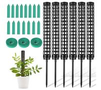 OFFCUP 6pcs Tuteur Plantes, Monstera Poteau de Plantes Grimpante Tuteur | Empilable Tuteur Sphaigne avec 14 Étiquette et 3 Velcro, Poteau de Plant pour Maison Jardin de Plante Interieur