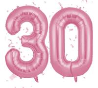 OFFCUP Ballon d'Anniversaire 30 Ans Rose, Foil Ballon Numéro Chiffre 101cm, Gonflable Hélium, Deco Anniversaire 30 Ans Grand Ballons pour Fête Party Mariage