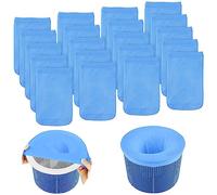 OFFCUP Chaussette Skimmer Piscine, 20pcs Chaussettes de Skimmer, Pool Skimmers Socks, Prefiltre Filtre Skimmers Piscine Nylon Élastique pour Panier Écumoire Bleu