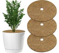 OFFCUP Disque de paillage coco 60cm, 3 pièces de fibre de coco Tapis rond de coco protection hivernale Disque de coco protection des plantes 60cm Tapis de coco pour protection des plantes, protection 