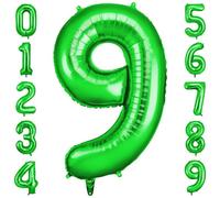 OFFCUP Foil Ballon Chiffre 9 Vert, Ballon 101cm, Gonflable Hélium