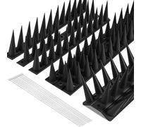 OFFCUP Pic Anti Pigeon Plastique, 1.8M Pique Anti-Pigeon Pointes d'oiseaux en Plastique Pics Anti Chat avec 10 Attaches-Câbles pour Toitures Rebords Balcons, Terrasse Extérieurs - Noir