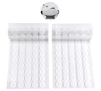 OFFCUP Scratch Autocollant Rond, 510 Paires Pastille Scratch Autocollant Crochets et Boucles, 15mm Blanc Double Face Rond Pastille Adhesive Collant Point, pour DIY, Artisanat etc