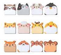 OFFCUP Sticky Notes, 24pcs Mini Notes Autocollantes Mignon, 720 Feuilles Note Adhésives en Forme Animaux Bloc mémo pour les études, la maison, le bureau, la colocation ou les cadeaux- 60x 55 mm