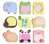 OFFCUP Sticky Notes, 24pcs Notes Autocollantes mignonnes, 480 Feuilles Marque Page Adhesif en forme d'animaux pour les études, la maison, le bureau, la colocation ou les cadeaux