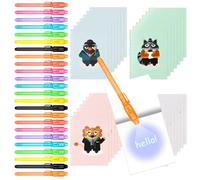 OFFCUP Stylo Encre Invisible et Carnet de Notes, Pack de 32 Stylo Espion avec Lumiere UV et Carnet, Stylo Magique pour Écrire un Message Secret, Cadeau Anniversaire Fête Activité Enfants