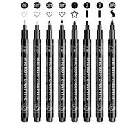 OFFCUP Stylos Noir a Pointe Fine, 8pcs Feutres Dessin, Professionnel Artist Pen, Stylos Feutre, Caligraphie Ecriture Kit pour Manga écriture Signature Conception d'illustration Dessin Bullet Journal