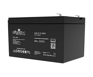 Offgridtec AGM Batterie solaire extrêmement zyklenfest 12 Ah 20 stünde 12 V, 2-01-001985