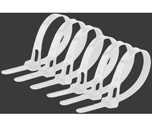 Offgridtec Attaches de câble réutilisables avec blocage automatique, 7,6 mm x 400 mm, résistantes à la chaleur et au froid, organisateur de câbles multi-usages durable, lot de 100, blanc