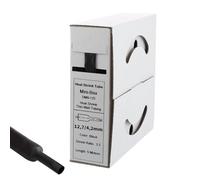 Offgridtec Gaine thermorétractable adhésive 10 m (12 mm > 4 mm, 3:1), double paroi, sans halogène, ignifugée, isolation étanche câbles, facile à couper, boîte distributrice incluse, noire.